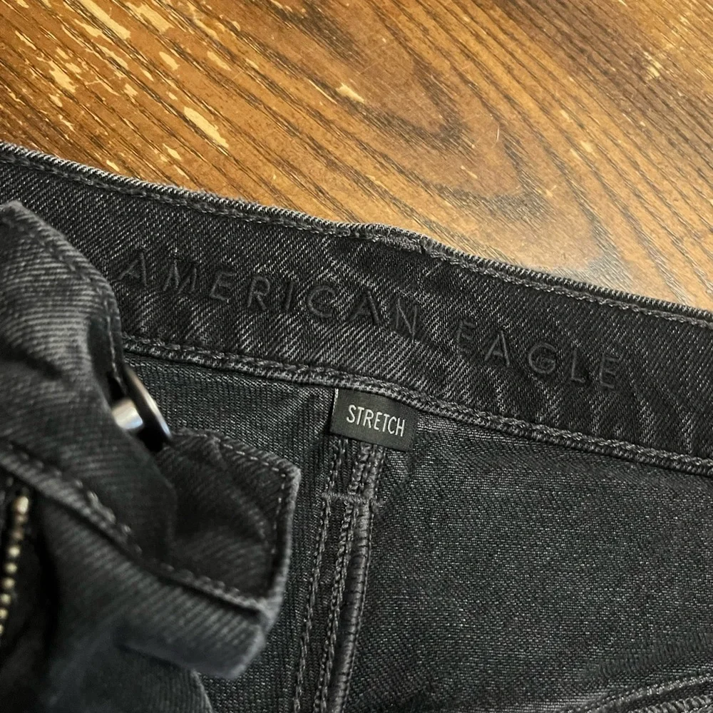 American Eagle Outfitters Distressed Black Denim Jean Shorts